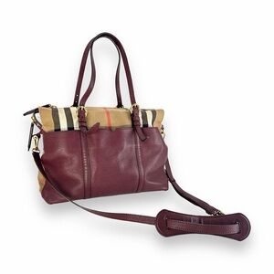 Burberry Burgundy Diaper Bag